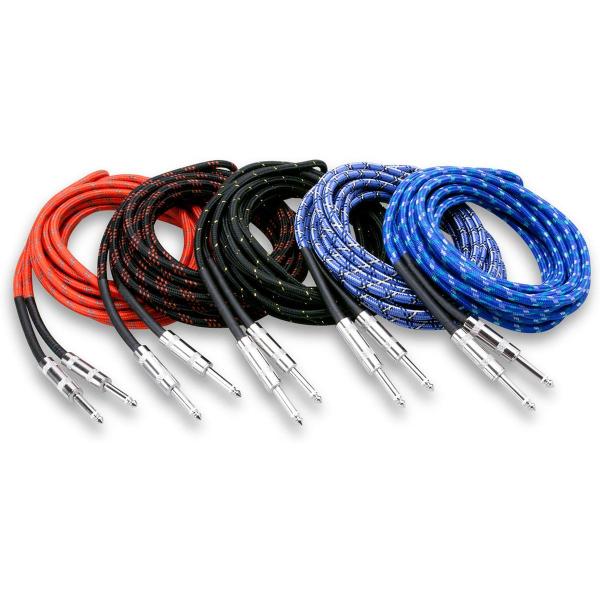 3GT_PAK_Cloth_Guitar_Cable_Hosa_Straight_To_S_18FT_10PC