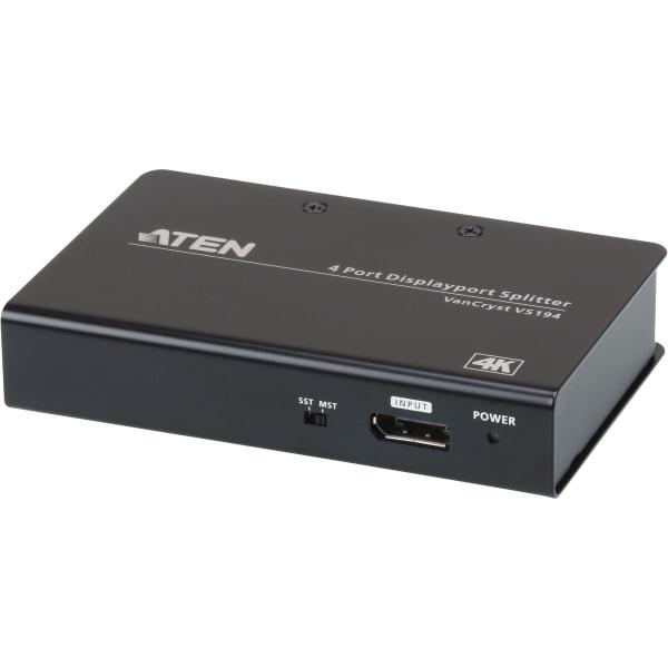 4_Port_DisplayPort_Splitter_Black