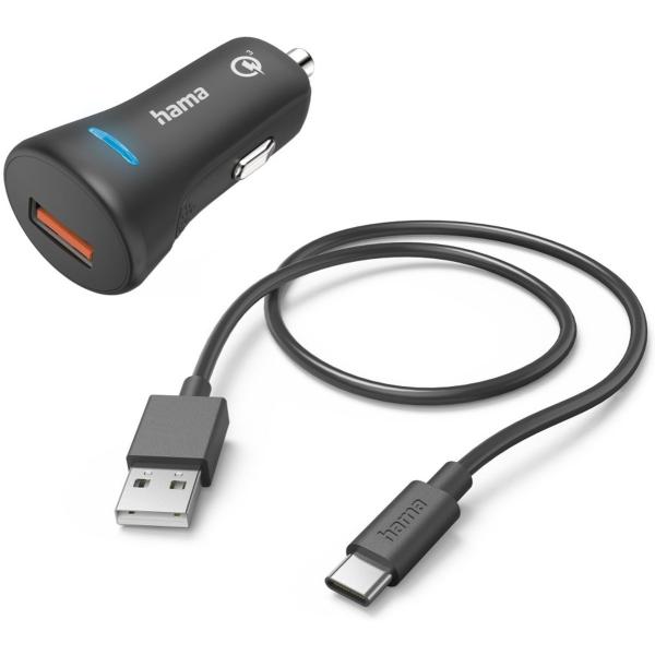 Car_Charger_Set_USB_Type_C_QC_3_0_19_5_Watt_Black
