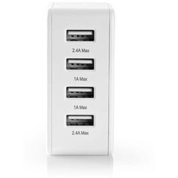 Wandoplader_4_8_A_4_Outp_USB_A_WH