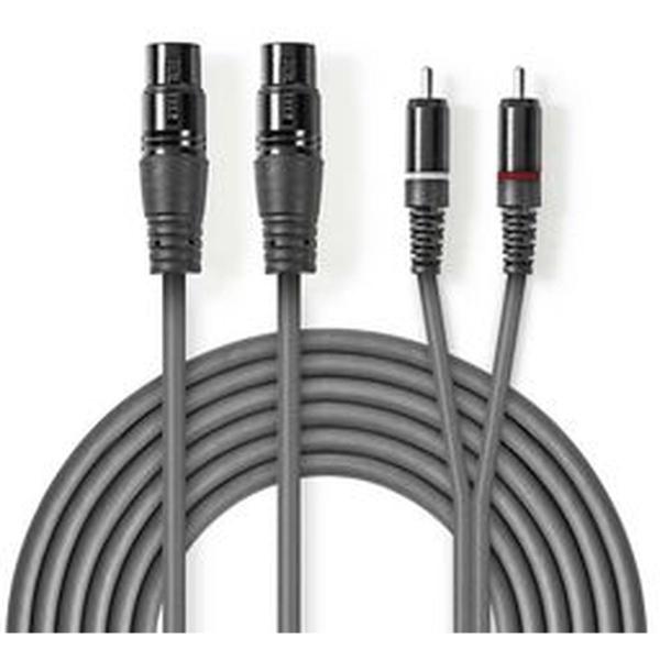 XLR_Audio_Cable_2X_XLR_3_PINS_F_2X_RCA_M_1_5m_Grey