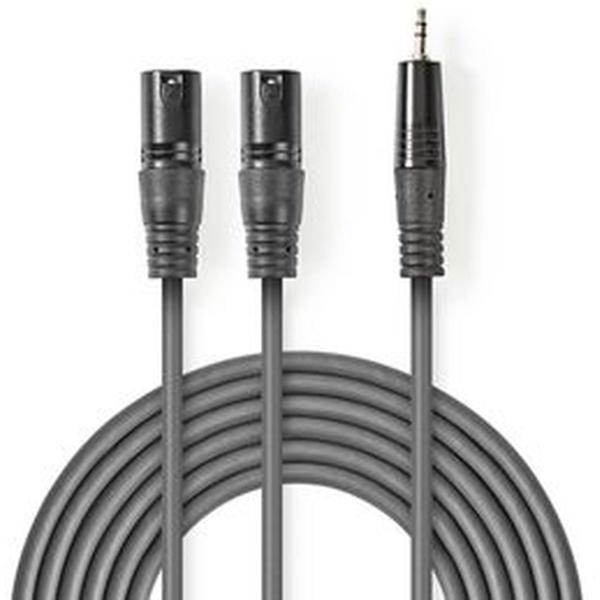 XLR_Audio_Cable_2X_XLR_3_PINS_M_3_5mm_M_1_5m_Grey