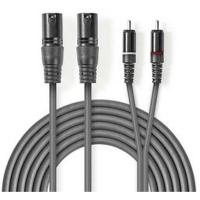 XLR_Audio_Cable_2X_XLR_3_PINS_M_2X_RCA_M_3_0m_Grey