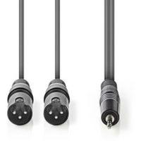 XLR_Audio_Cable_2X_XLR_3_PINS_M_3_5mm_M_3_0m_Grey_1