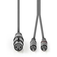 XLR_Audio_Cable_XLR_3_PINS_F_2X_RCA_M_3_0m_Grey_1