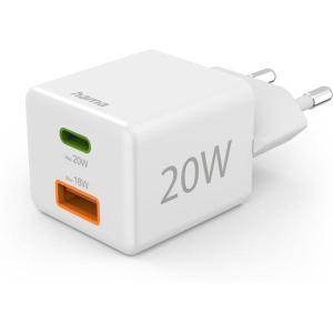 Fast_Charger_1X_USB_C_PD_1X_USB_A_QC_Mini_Charger_20_W_White