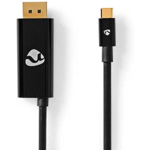 USB_C_Adapter_USB_C_M_DP_M_USB_C_F_8K_30Hz_2_M_NP_PVC_BK