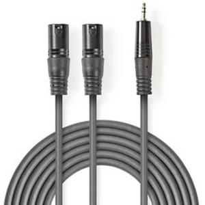 XLR_Audio_Cable_2X_XLR_3_PINS_M_3_5mm_M_1_5m_Grey