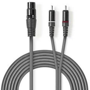 XLR_Audio_Cable_XLR_3_PINS_F_2X_RCA_M_1_5m_Grey