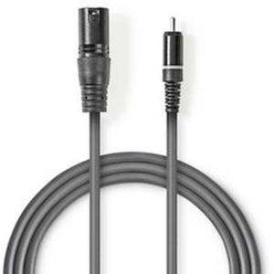 XLR_Audio_Cable_XLR_3_PINS_M_RCA_M_3_0m_Grey